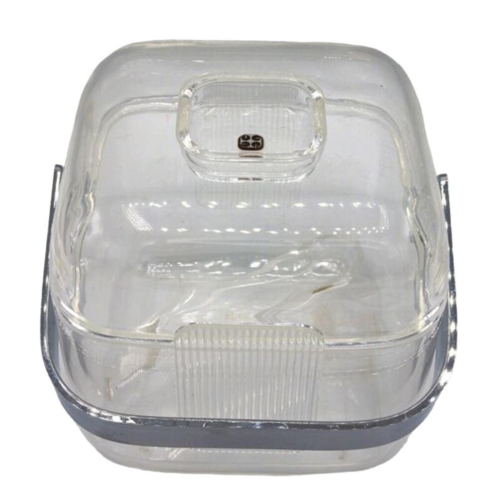 Retro 80's Lucite Cube Ice Bucket Pozzi Guzzini Amanda with no  Tongs